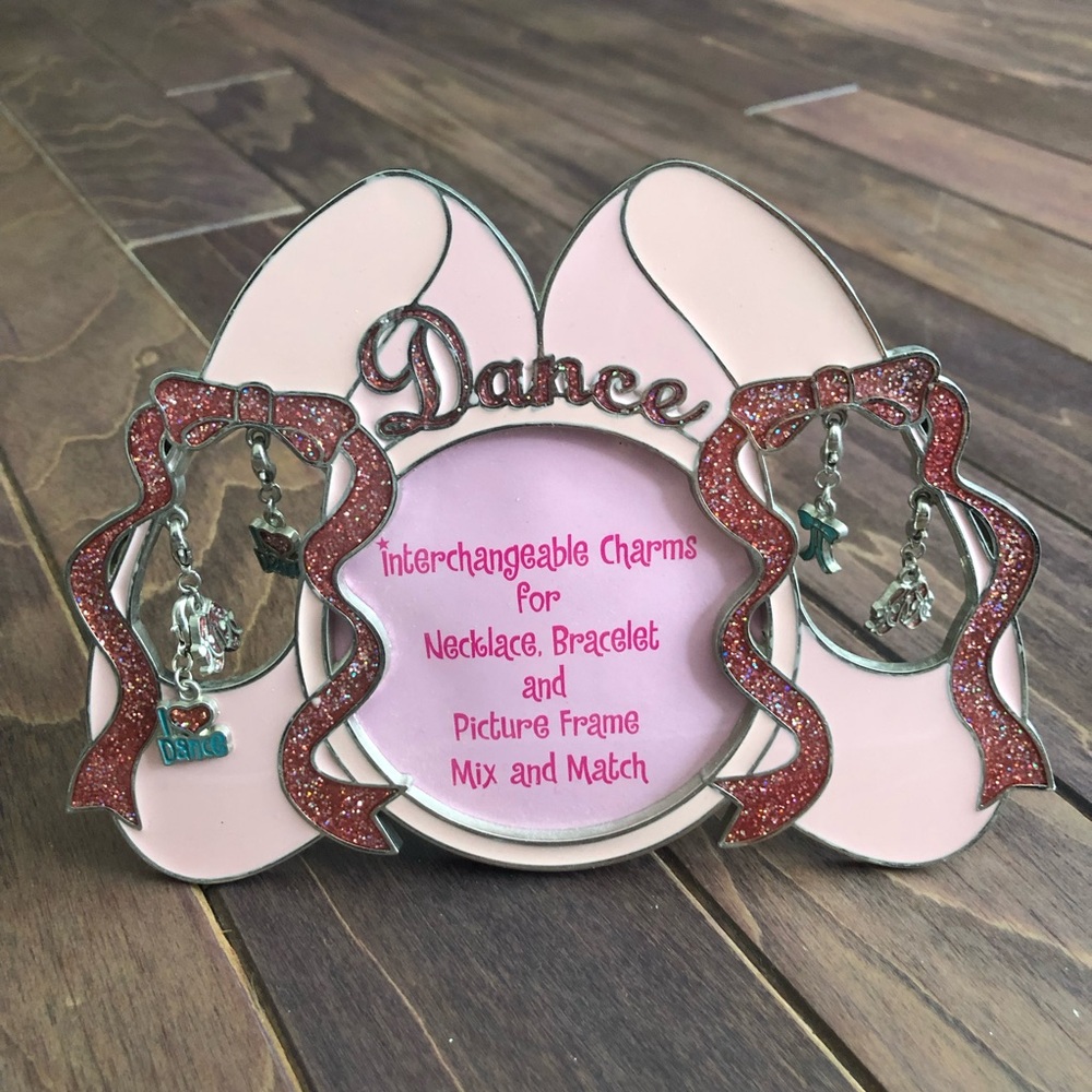 Dance Ballet Shoes Picture Frame with Hanging Charms